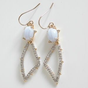 ALEXIS BITTAR Crystal Encrusted Dangle Earrings Abstract Signed RARE